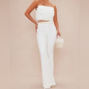 Fashion Nova Strapless White Jumpsuit